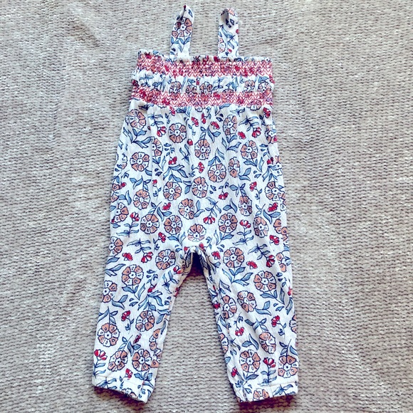 Carter's Other - Carter's Floral Romper Jumpsuit 12M Ruched Cottagecore Easter Spring Flowers